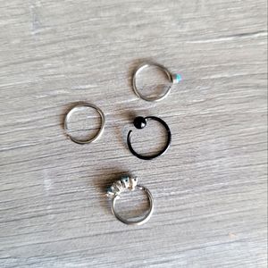 Bundle of 4 Nose Hoops